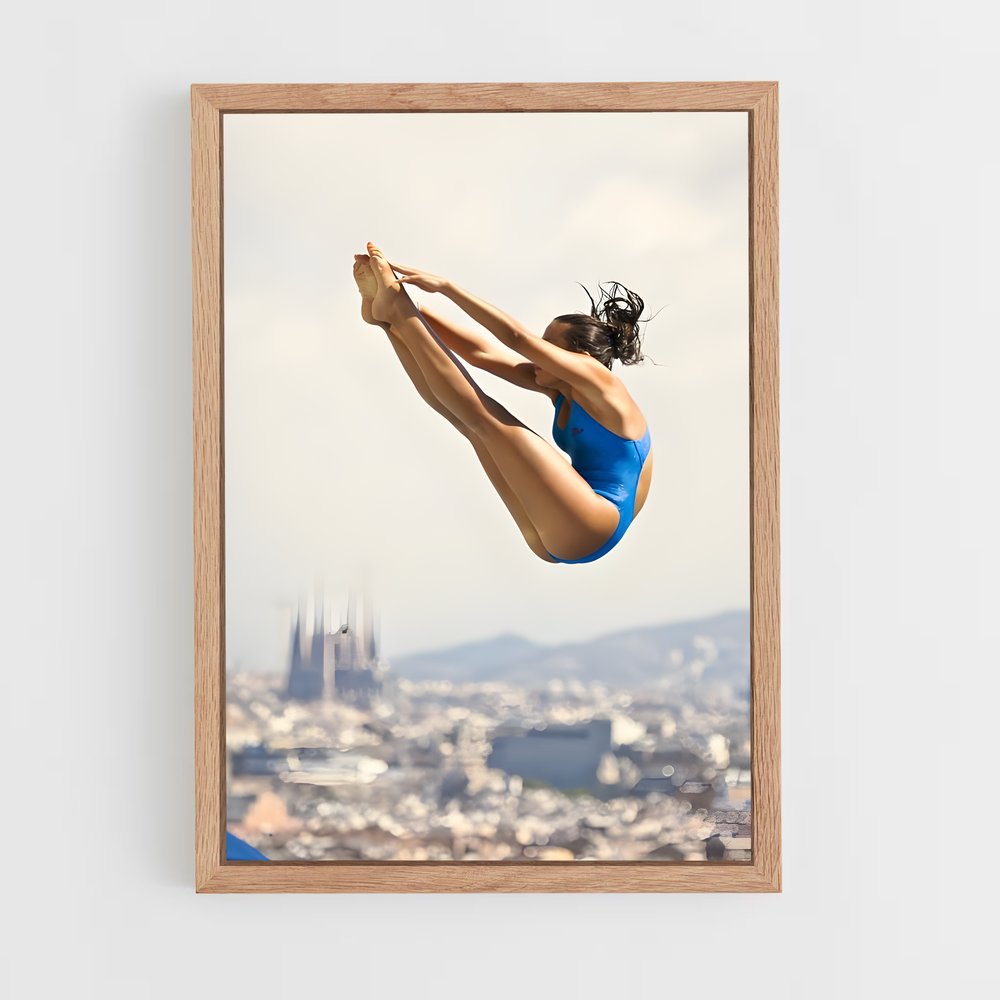 Poster Olympics de diving – affiche Plongeon depuis une plateforme (vue 4)